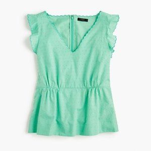 J. Crew v-neck peplum top in swiss dot